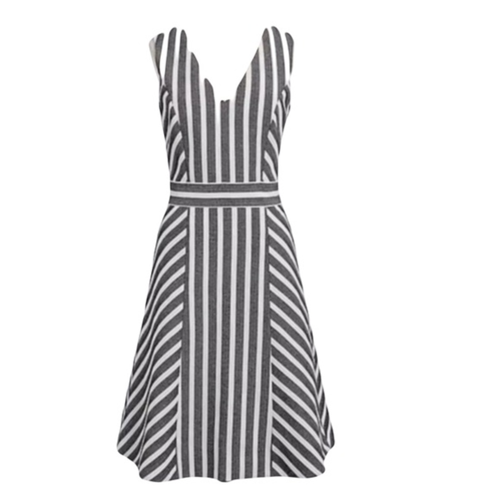 NWT JCREW Herringbone Striped Dress Cotton/Linen Blend